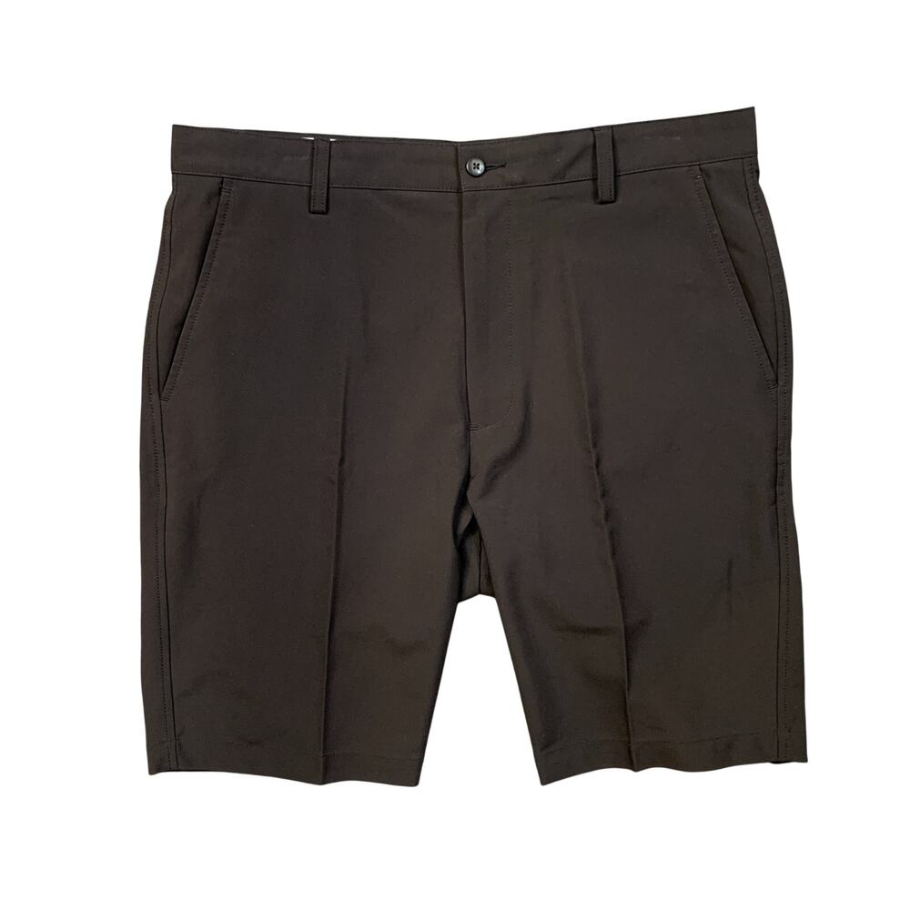 Footjoy Shorts Mens 35 Black Flat Front Lightweight Quick Dry Performance Golf